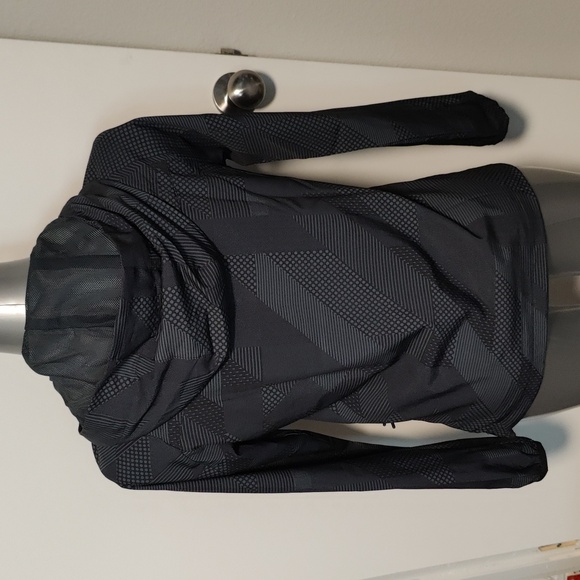 Geometric athletic jacket with mesh lining size XS navy blue - Picture 3 of 6